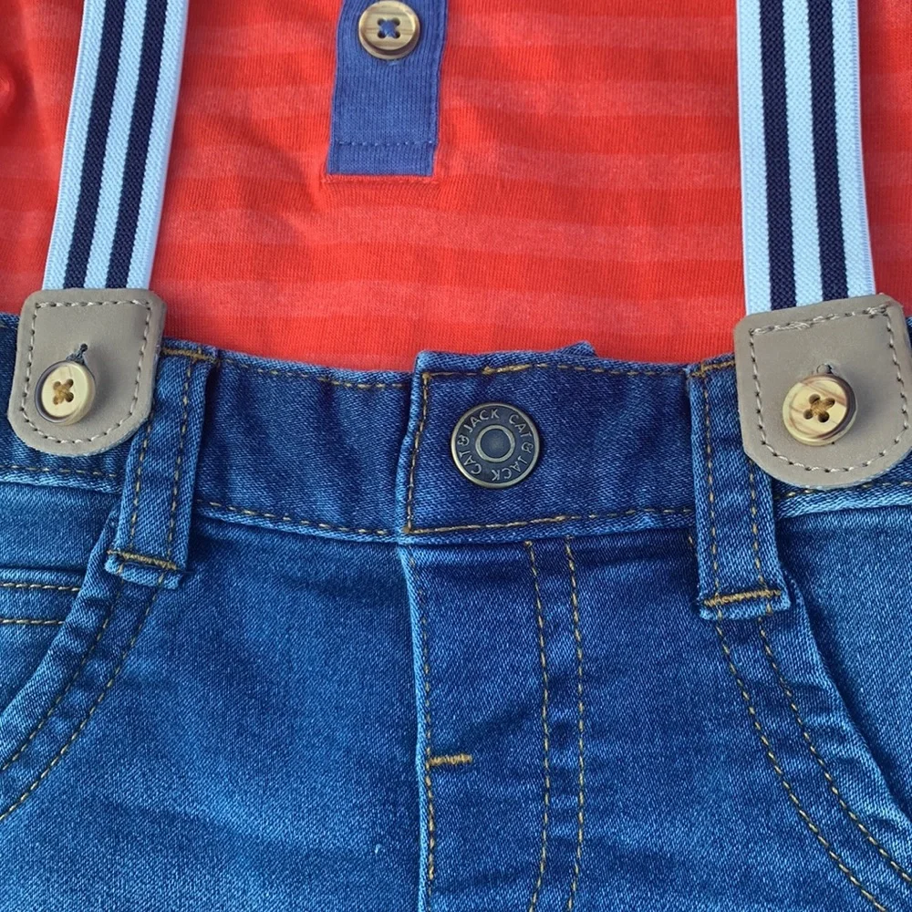 💰Cat & Jack 2 Piece Outfit with Suspenders